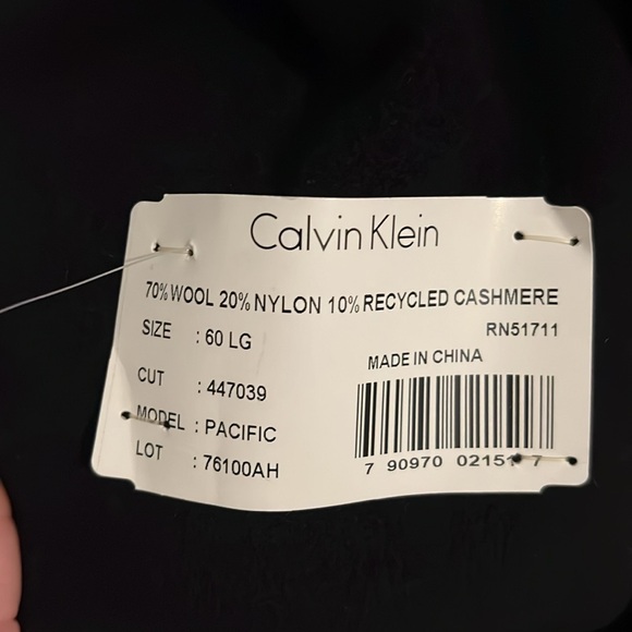 Men’s Calvin Klein Wool Coat in black - Picture 6 of 6